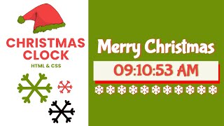 How to make a Christmas Digital Clock with HTML, CSS & JavaScript | Tutorial