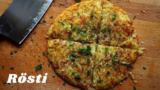 Knuspriges Rösti aus der Pfanne | Außen Knusprig Innen Weich | Aus Rohen Kartoffeln