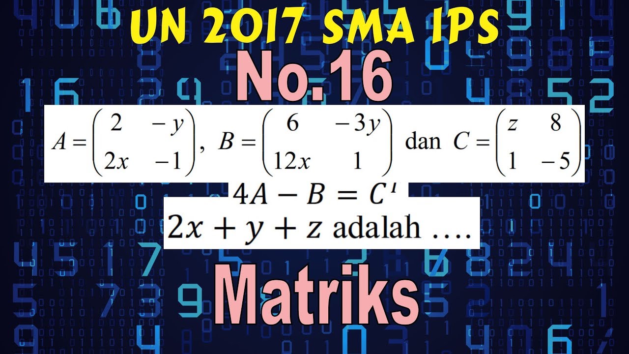 Soal Dan Pembahasan Matriks Sma | LEMBAR EDU