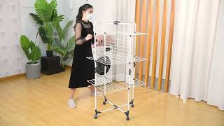 TOOLF Clothes Drying Rack, 3-Tier Collapsible Laundry Rack