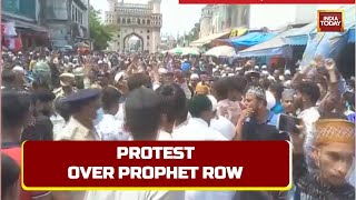 Hyderabad: Thousands Gather Outside Charminar To Protest Against Nupur Sharma | Prophet Remark Row