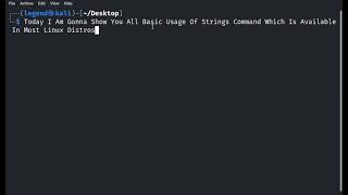 (Linux) Strings Command