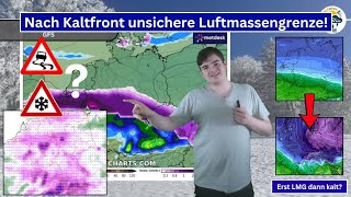 Erst Kaltfront mit Sturm \u0026 Schnee, dann unsichere Luftmassengrenze am Wochenende – Modellvergleich!