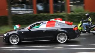 Autokorso nach dem 2:0 Sieg Italiens gegen Spanien  am 27.06.2016 in Mönchengladbach