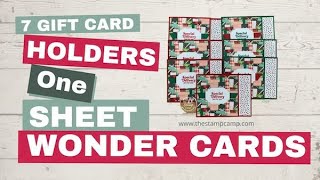 🔴One Sheet Wonder Let's Create Seven Yes 7 Gift Card Holders