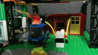 【LEGO】ガソリンスタンド\u0026消防車【stop motion】