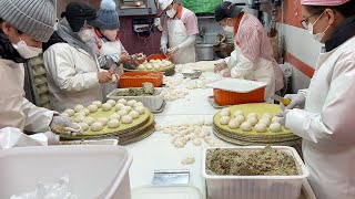 하루에 9000개 팔리는 수제 만두집 - 54년 된 가메골손만두  | Famous dumpling in the Korean market / Korean street food