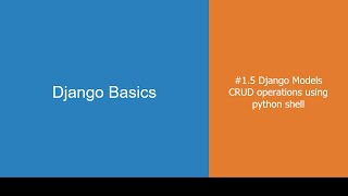 Django shell CRUD | # 1.5 | DRF by pybox