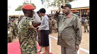 How UPDF officers salute Gen Y.K Museveni after receiving Medals