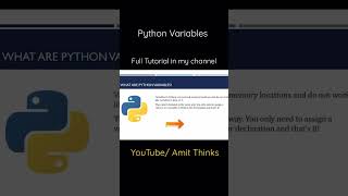 Python Variables #shorts #amitthinks