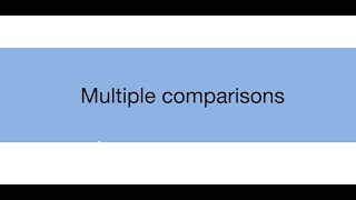 Topic 16.2: Multiple comparisons
