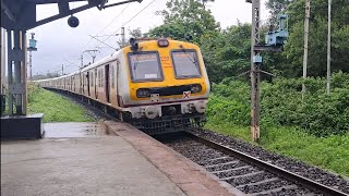 Lonavla Shivajinagar local arriving at Ghorawadi