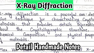 X-Ray Diffraction | X-Ray Spectroscopy | Detail Handmade Notes |