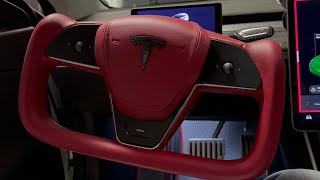 2023 Tesla Model Y / 3 NEW Yoke in Ultra RED!