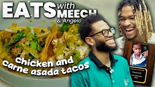 CARNE ASADA AND CHICKEN TACOS W/ DOPEISLAND | EATS WITH MEECH