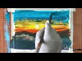 time lapse video of landscape painting beautiful sunset colours on forest mountain landscape