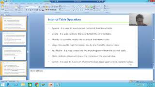 54 - ABAP Programming - Internal Table Operations - CLEAR , REFRESH and DESCRIBE TABLE