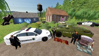 Police Find Bad Guy Hiding in Abandoned Barns | Farming Simulator 22