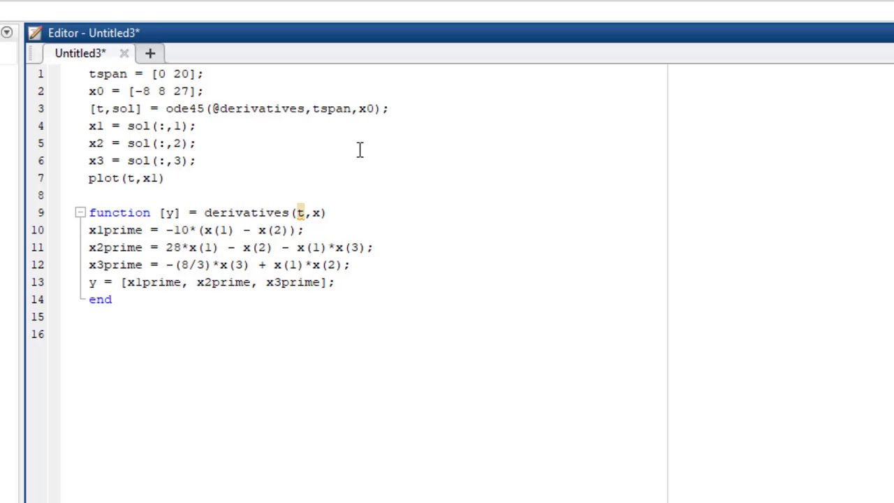 How To Solve ODE Using Ode45 In MATLAB | Programming Tutorial In ...