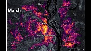 У NASA показали, як змінилось нічне освітлення в Києві під час війни