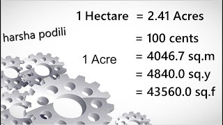 1 Acre = ? Cents ll AREA CONVERSIONS