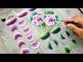 🛑💫 INCREDIBLE Brush strokes  flower ASMR painting using acrylics #shorts