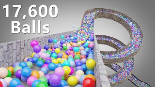 17,600 Color Balls Marble Run screening animation V02