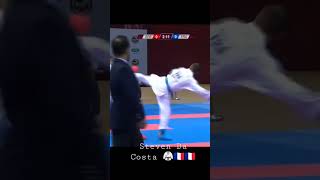 Amazing Karate Fight _ Steven Da Costa (France) #karate #wkf #kumite #fight #shorts