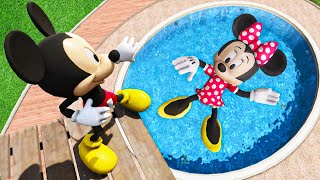 GTA 5 Mickey Mouse vs Minnie Mouse Water Ragdolls & Fails Ep.2 [Euphoria Physics]
