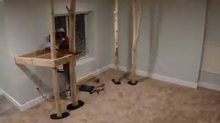 Dad Builds His Kids Amazing Indoor Treehouse