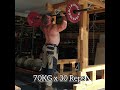 overhead shoulder press 70kg x 30 reps