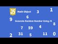 Generate Random Number Using JavaScript | Math Object | JavaScript