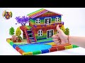 diy how to build a swimming pool beside the beautiful house from magnetic balls asmr videos