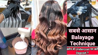 Easy Balayage Color Technique Tutorial ||Free Hand Painting || Chocolate Shade|| By Salonfact