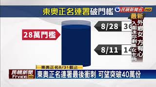 東奧正名連署月底截止 可望衝破40萬份－民視新聞