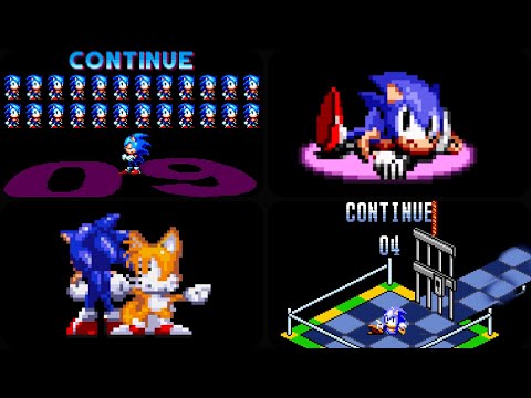 Sonic Continuar Evolución de la pantalla