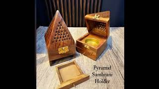 Pyramid wooden Sambrani HolderIncense Burner