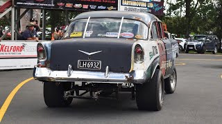 Gasser '56 Belair doing Wheelstands non-stop! STRANGE MAGIC