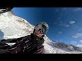 pov winter is on powder day in austria