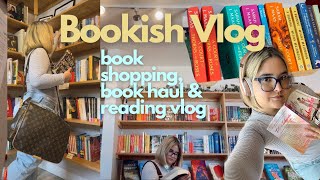 bookish vlog| book shopping & book haul 🫖💌🫶🏼🎧📚