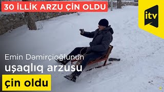 ŞUŞAda qarda sürüşən Emin Dəmirçioğlunun uşaqlıq arzusu çin oldu- 30 illik arzu ÇİN OLDU