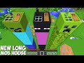 I found SUPER LONG MOB HOUSE INSIDE ZOMBIE vs ENDERMAN vs CREEPER Minecraft ! SECRET HOUSE !