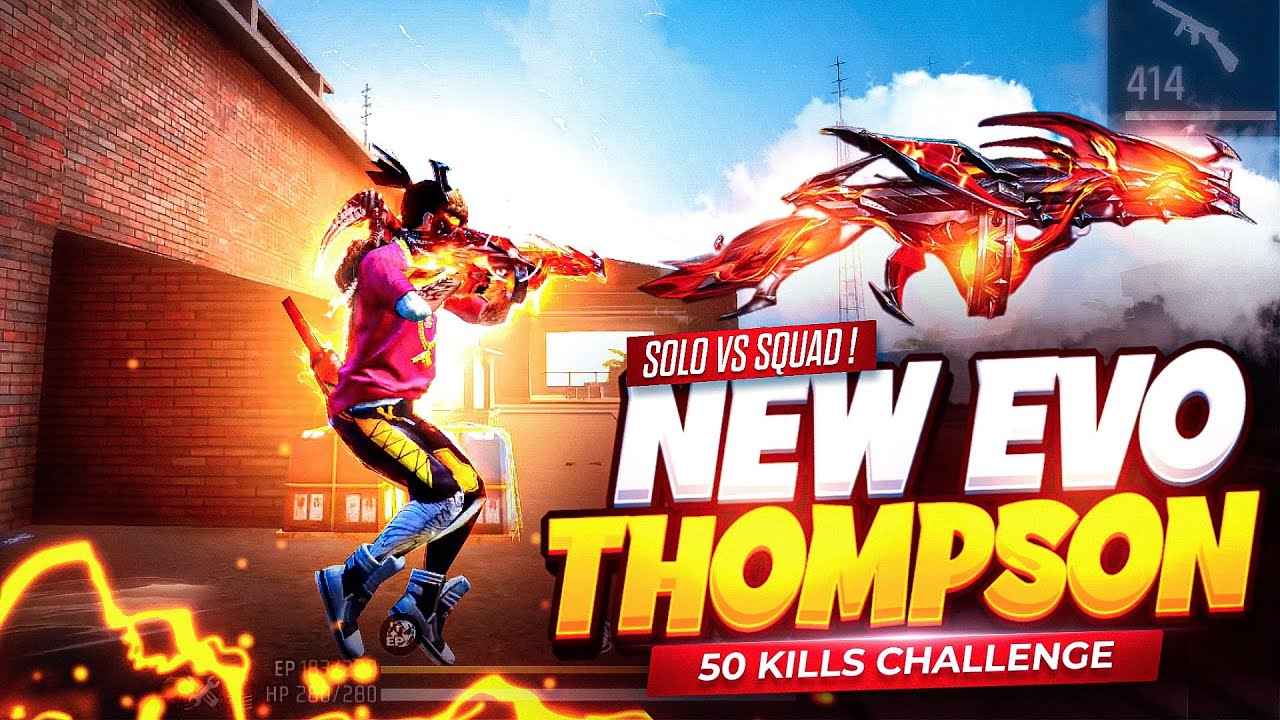 New Evo Thompson Only Challenge In Solo Vs Squad 😲 Headshot Machine 🔥 ...