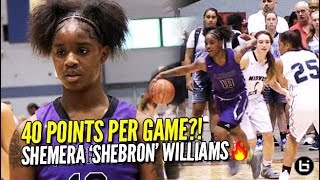 SheBron Scores 40 Points Per Game with CRAZY VISION! Tough PG Shemera Williams Highlights!