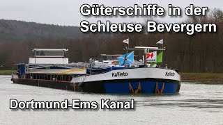 Schleuse Bevergern - Gütermotorschiffe - Dortmund-Ems Kanal - Binnenschifffahrt