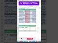Filter Function in MS Excel