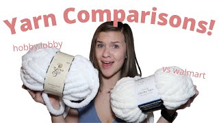 Hobby Lobby Vs Walmart Yarn Comparison | Comparing Velvet, Cotton, Chunky, and Acrylic Yarns