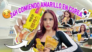 VOLVI A LAS TIENDAS DE CONVENIENCIA COREANAS 🥳🇰🇷 24H COMIENDO SOLO COMIDA AMARILLA | Mila