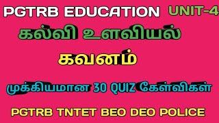 PGTRB ATTENTION,INATTENTION AND DISTRACTION,SPAN OF ATTENTION FROM UNIT-4 QUIZ|TeQ