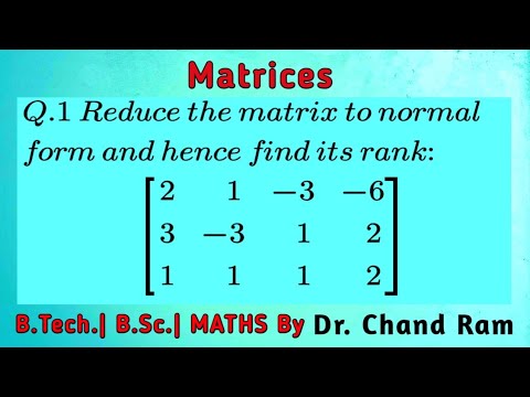 Question: 1 On Normal Form Of Matrix - YouTube